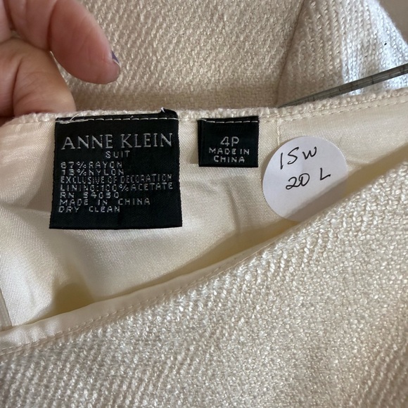 Anne Klein Cream Blazer and Skirt Set - Picture 4 of 10